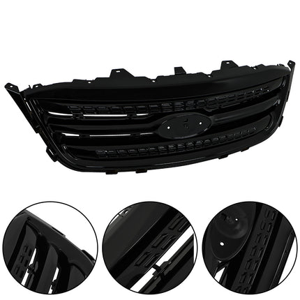 Findmall Front Bumper Grille Gloss Black Replacement for 2010 2011 2012 Taurus