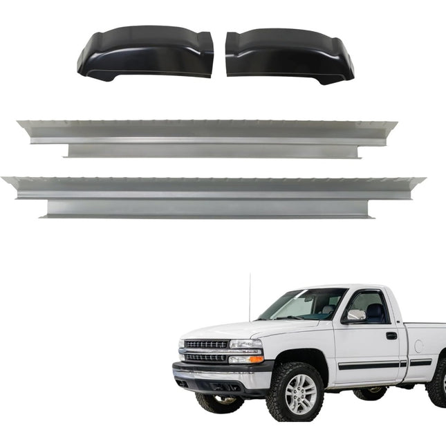 Findmall 4-Piece Rocker Panel and Cab Corner Kit for 1999-2007 Chevrolet Silverado GMC Sierra Extended Cab