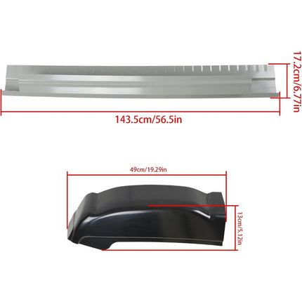 Findmall 4-Piece Rocker Panel and Cab Corner Kit for 1999-2007 Chevrolet Silverado GMC Sierra Extended Cab