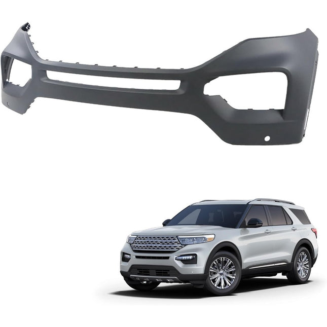 Findmall Primed Front Bumper Cover with Parking Sensor Holes Replacement for 2020-2021 Ford Explorer