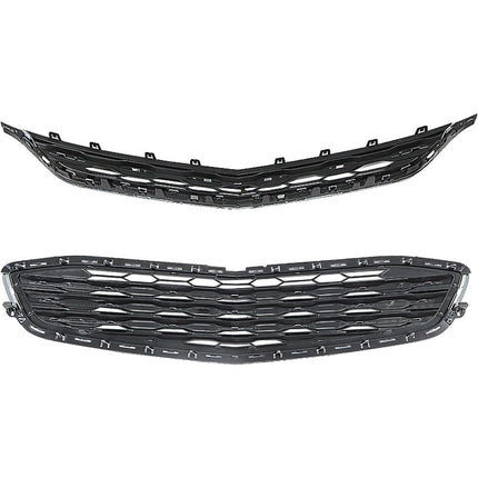 Findmall 2-Piece Front Upper and Lower Bumper Grille Set Replacement for Malibu 2016-2018