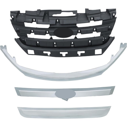 Findmall Chrome Grille Front Lower Bumper Grille Molding Replacement for Fusion 2010 2011 2012