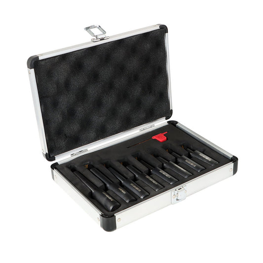 findmall 8 Pcs Indexable Boring Bars Set,3/4 Shank,90 Degree Round Shank Boring Bars with Indexable Carbide Inserts 4 Pcs TCMT21.51 & 4 Pcs TCMT221,with Alumium Carrying Case