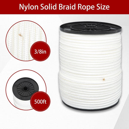 Findmall Nylon Solid Braid Rope with Spool, Durable Utility Cord for Outdoor, Camping, Boating, DIY & General Purpose Use