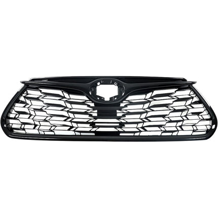 Findmall Front Upper Mesh Grille for 2020-2022 Toyota Highlander, Gloss Black, Without Camera Hole