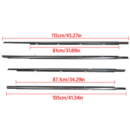Findmall Chrome Window Weatherstrip Molding Kit for 2008-2012 Honda Accord Sedan, 4-Piece