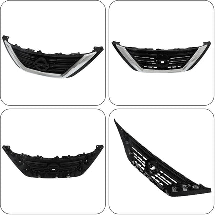 Findmall Front Upper Grille for 2016-2018 Nissan Altima, Black with Chrome Trim