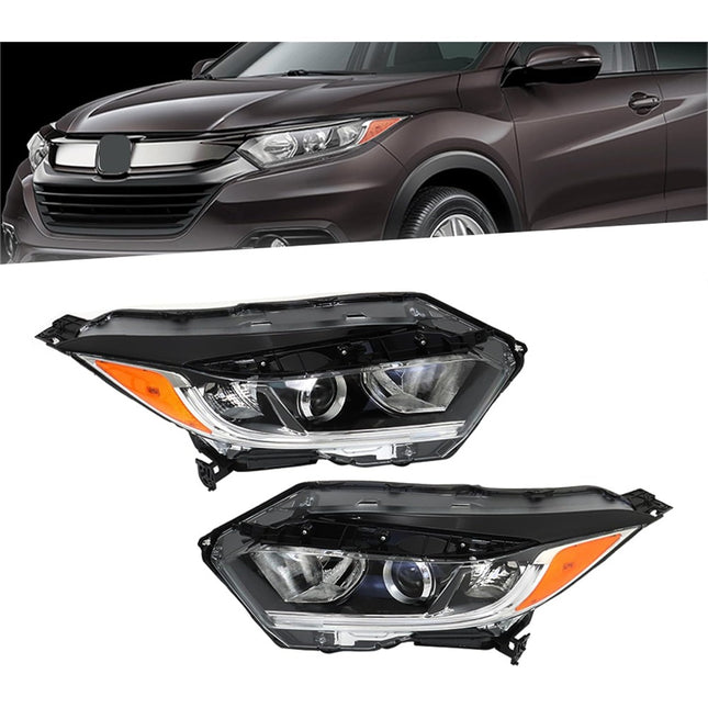 Findmall Headlight Assemblies for 2019–2021 Honda HR-V Front Left and Right, Replaces 33150-T7A-A31 and 33100-T7A-A31