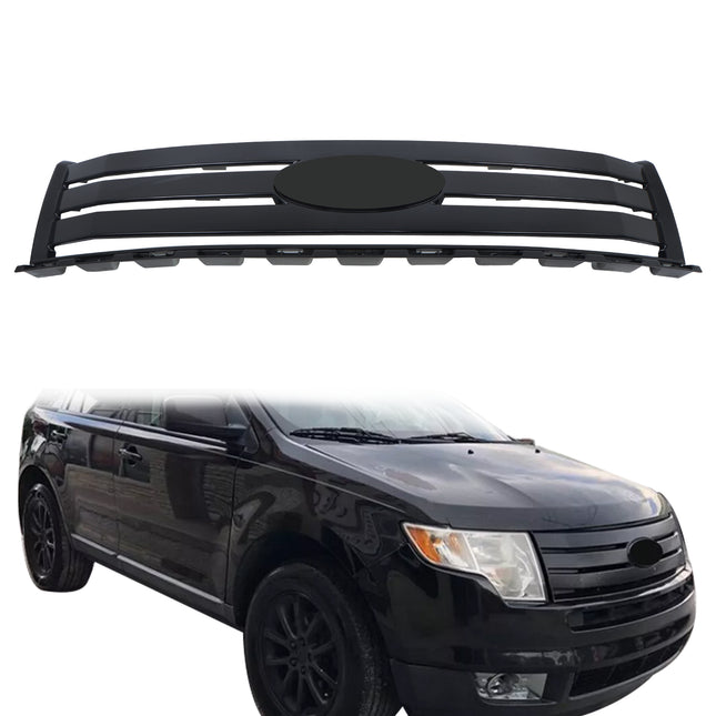 Findmall Glossy Black Straight-Trim Front Upper Grille Replacement for Edge 2007-2010