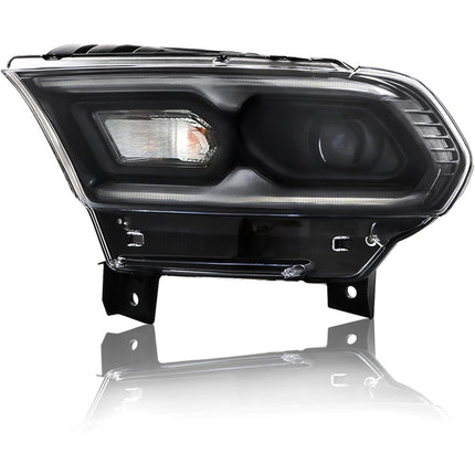 Findmall Driver Side Headlights Assembly with Halogen Turn Signal Replacement for Durango 2021-2023 Housing Black Lamp LH 1PC 68433779AF