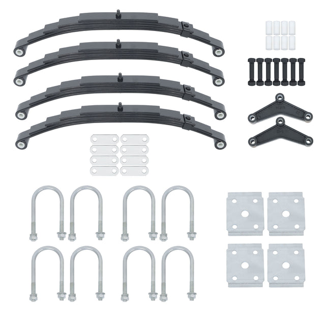 Findmall 4-Spring 5-Leaf Double-Eye Trailer Suspension Kit, 3,000 lb per Spring with Equalizers and U-Bolts