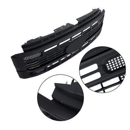 Findmall Front Grille Upper Texture Grey Black Replacement for F250 XL XLT 2023 2024