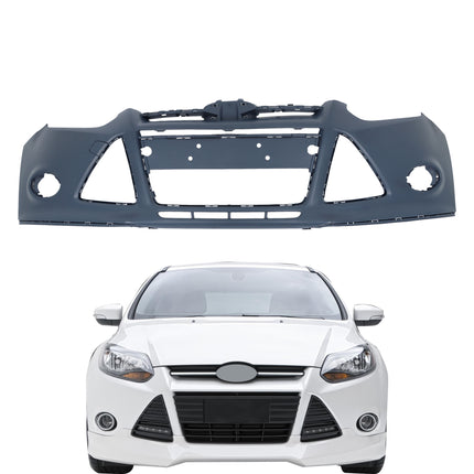 Findmall Primed Front Bumper Cover Replacement for 2012-2014 Ford Focus Sedan Hatchback
