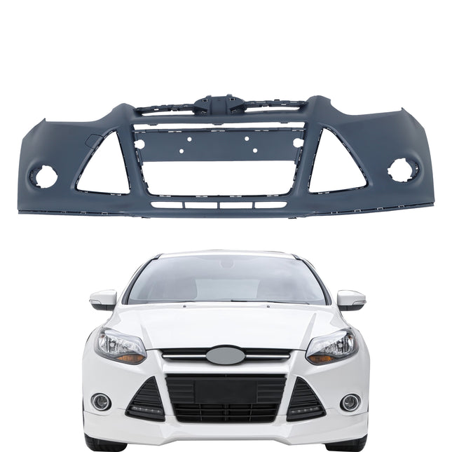 Findmall Primed Front Bumper Cover Replacement for 2012-2014 Ford Focus Sedan Hatchback