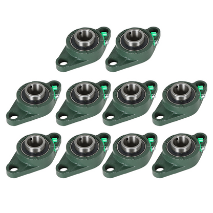 findmall 10PCS UCFL205-16 Pillow Block Flange Bearing 1" Bore 2 Bolt Solid Base New