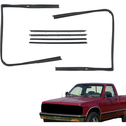 Findmall Window Sweep & Run Channel Weatherstrip Kit for Chevrolet S10 & GMC S15, 6-Piece