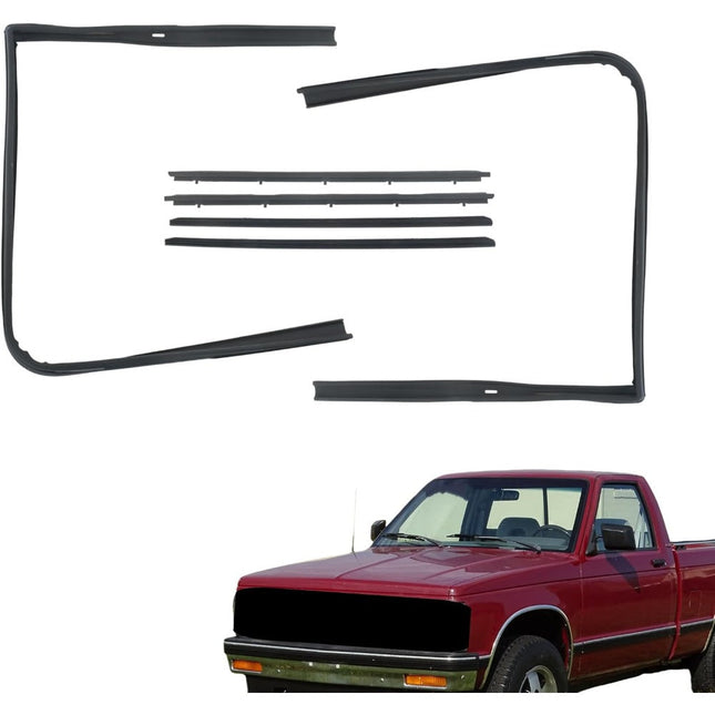 Findmall Window Sweep & Run Channel Weatherstrip Kit for Chevrolet S10 & GMC S15, 6-Piece