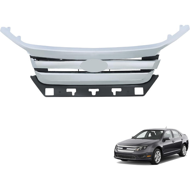 Findmall Black Front Lower Bumper Grille with Chrome Molding Trim Replacement for Fusion 2010-2012