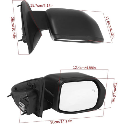 Findmall Passenger Right Side Power Heated Mirror Replacement for Maverick 2022 2023 2024 Replacement for NZ6Z17682L w/Blind Spot Matte Black Electric 7-Pin Connector