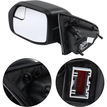 Findmall Driver Side Power Mirror with Wide-Angle Spotter Matte Black Electric 3-Pin Connector