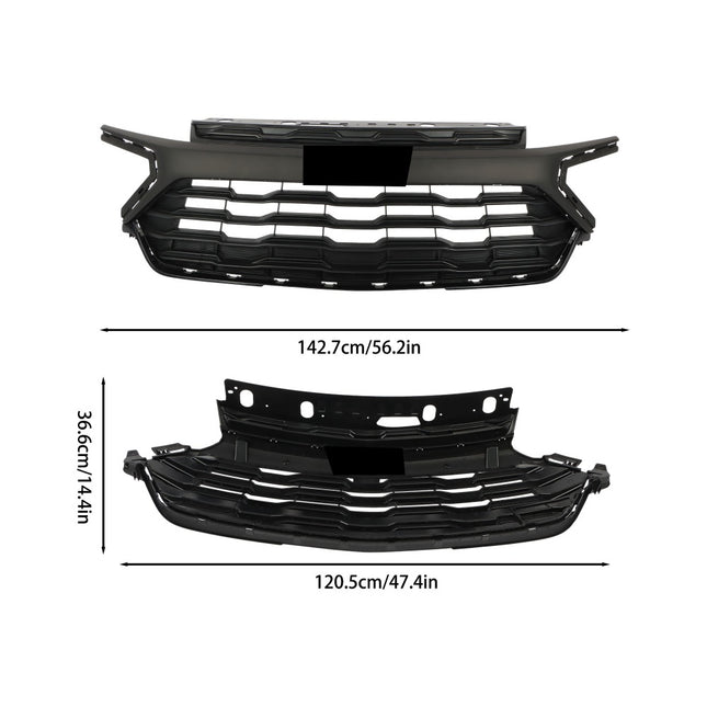 Findmall Matte Black Front Upper Bumper Grille Replacement for Trailblazer LT and LS