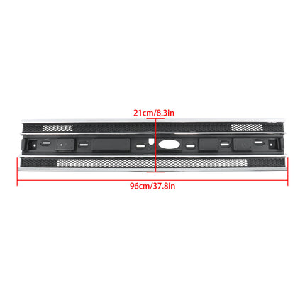 Findmall Plastic Front Inner Bumper Grille Kit Black with Chrome Straight Trims Replacement for Flex 2013-2019 DA8Z-8200-BA