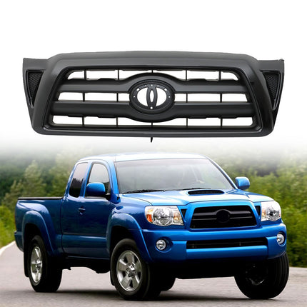 Findmall Front Upper Grille for 2005-2011 Toyota Tacoma, Gloss Black