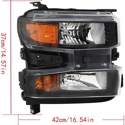 Findmall Headlight Headlamp Assembly Halogen Passenger Side Replacement for Silverado 1500 2019 2020 2021 Replacement for 84621849 Right RH