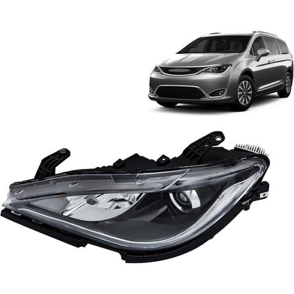 Findmall Driver Side Headlights Assembly HID with DRL Replacement for Pacifica 2017-2020 Housing Black Lamp LH 1PC 68370847AD