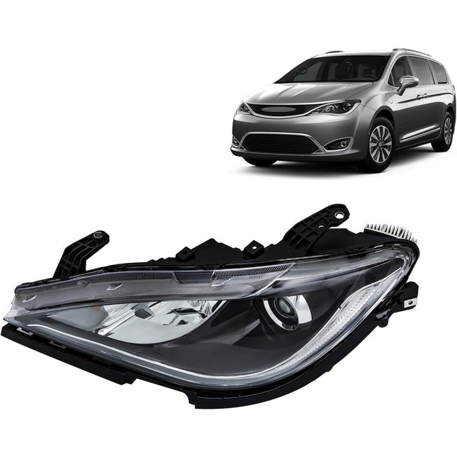 Findmall Driver Side Headlights Assembly HID with DRL Replacement for Pacifica 2017-2020 Housing Black Lamp LH 1PC 68370847AD