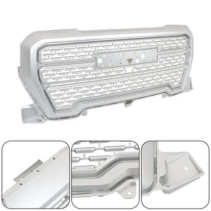 Findmall Front Upper Mesh Grille for 2019-2021 GMC Sierra 1500, Silver