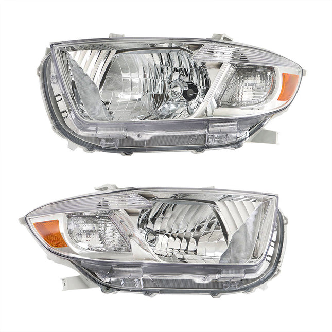 Findmall Headlight Assemblies for 2008–2010 Toyota Highlander Front Left and Right, Replaces 81130-48470 and 81170-48460