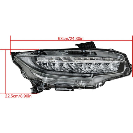 Findmall Headlight Assembly for 2016 Honda Civic Front Right Passenger Side, Replaces HO2503176