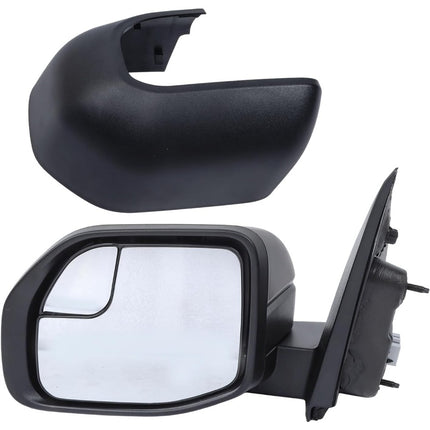 Findmall Driver Side Power Mirror with Wide-Angle Spotter Matte Black Electric 3-Pin Connector Textured