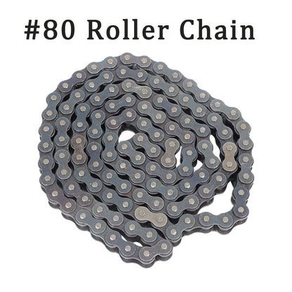 findmall 80 Roller Chain 10 Feet with 1 Free Connecting Links, 120 Links, Carbon steel