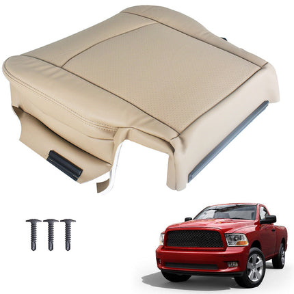 Findmall Driver Bottom Perforated Leather Seat Cover Tan Replacement for 2009-2012 Ram