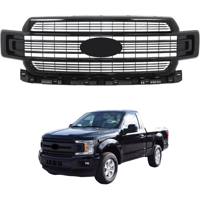 Findmall Glossy Black Mesh Front Upper Grille Replacement for F-150 Limited 2018-2020