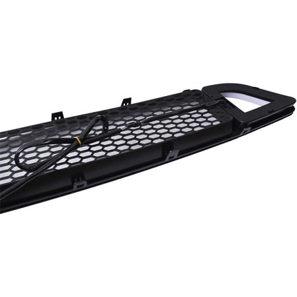 Findmall Front Upper Honeycomb Grille with DRL Lights for 2013-2014 Ford Mustang, Black