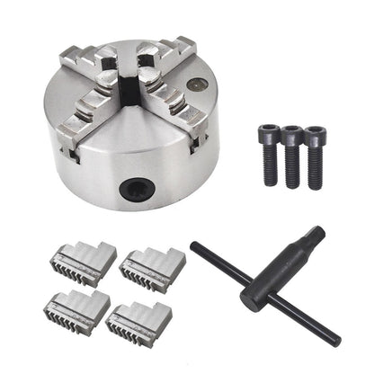 3 Jaw Lathe Chuck Manual Chuck 3" K11-80 Self-centering Lathe Drilling Part 80mm Total 2 Set of Jaws