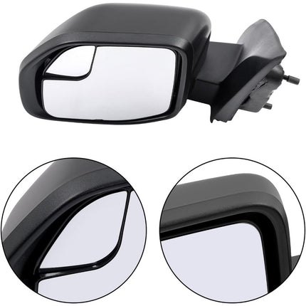 Power Mirror Left Side Replacement for Maverick 2022-2024 Replacement for NZ6Z17683J Matte Black with Wide-Angle Spotter Power Heated Electric 5-Pin Connector