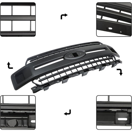 Findmall Front Bumper Hood Grille Upper Matte Black Mesh Replacement for F-150 2018-2020 JL3Z-8200-AB