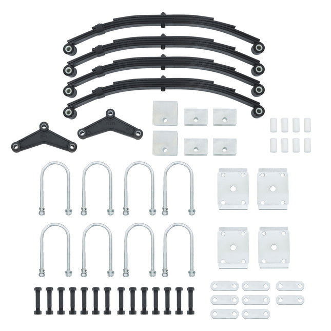 Findmall 4-Spring 4-Leaf Double-Eye Trailer Suspension Kit, 2,500 lb per Spring with Equalizers and U-Bolts
