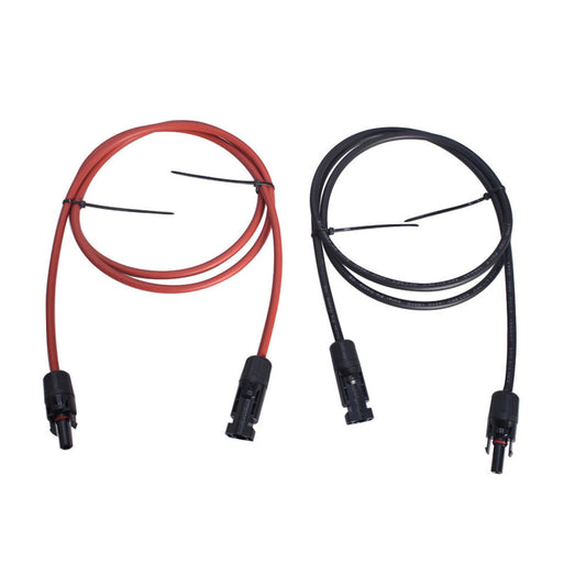 findmall A Pair of 12AWG Solar Panel Extension Cable 5 Feet Red and Black Cable Wire Connector