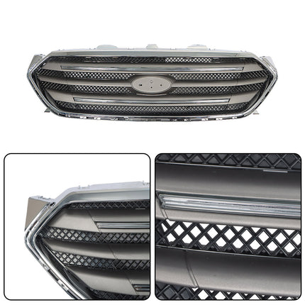 Findmall Front Upper Grille Grill Assembly Chrome Replacement for 2013-2019 Taurus Sedan 4-Door