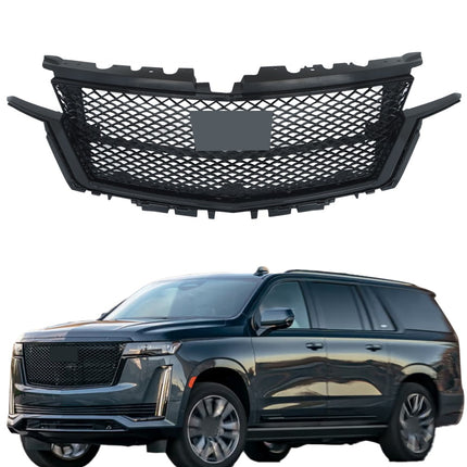 Findmall Black Honeycomb Front Grille with Camera Hole Replacement for Escalade and Escalade ESV 2021-2023 84830289