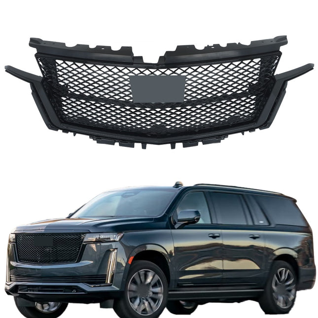Findmall Black Honeycomb Front Grille with Camera Hole Replacement for Escalade and Escalade ESV 2021-2023 84830289