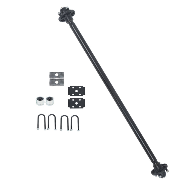 Findmall 2,000 lb Trailer Axle with U-Bolt Kit, 4 on 4 in, 47.5 in Hub Face