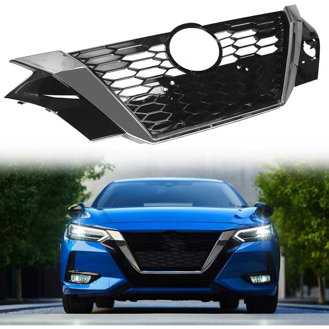 Findmall Front Grille Assembly for 2020-2021 Nissan Sentra, Black