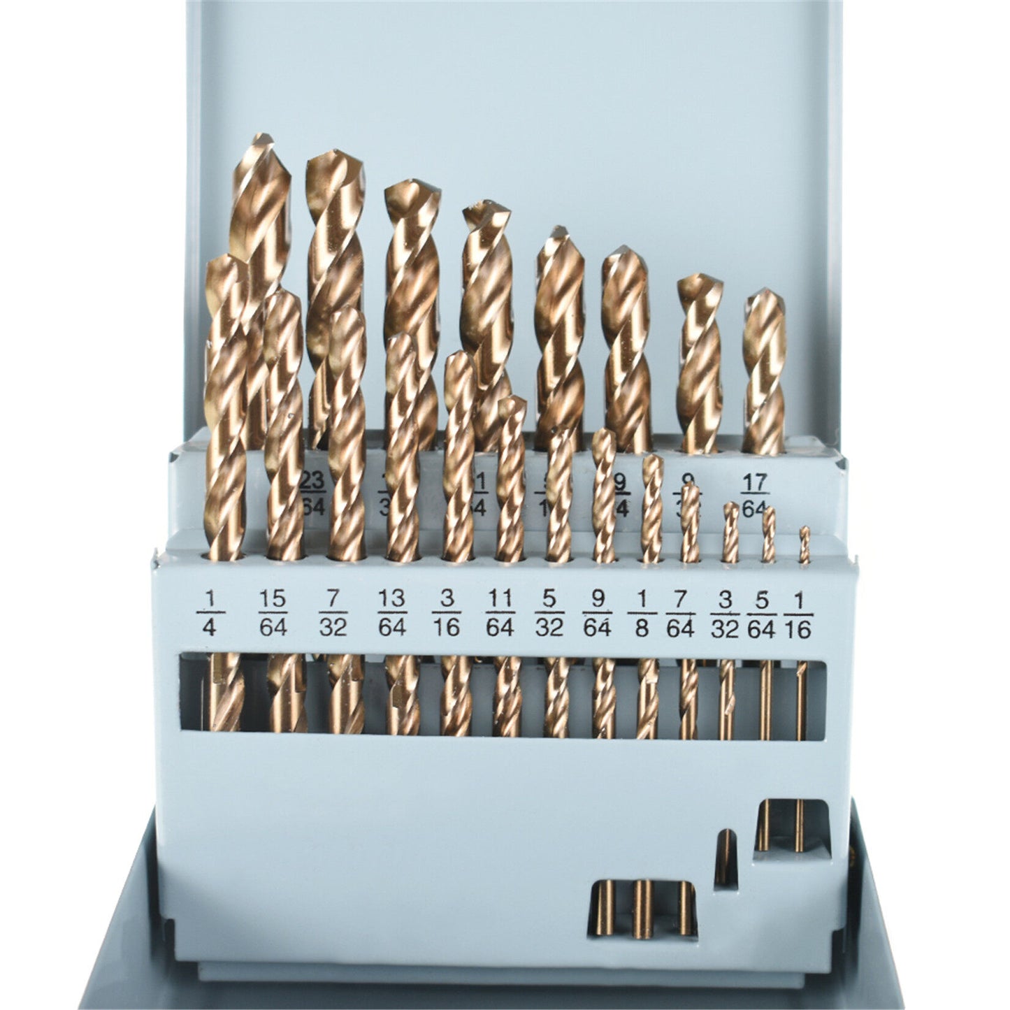 findmall 21Pcs Drill Bit Set Cobalt Drill Bit Set M35 High Speed Steel Drill Bits 1/16"-3/8" with Metal Storage Case