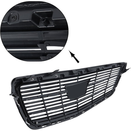 Findmall Chrome and Black Mesh Front Upper Bumper Grille Replacement for ATS 2016-2019